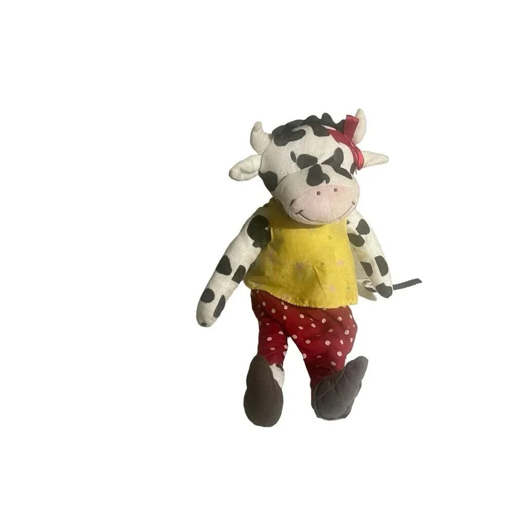 VTG IKEA Fabler Ko Cow Plush Soft Toy Doll With Clothes 13”  Retired RARE